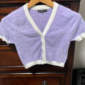 fuzzy cropped sweater